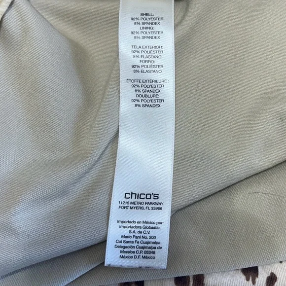 Chico’s Zenergy Golf Leopard Print Skort Size 2 Large Cheetah Animal Active Mini - Picture 4 of 7